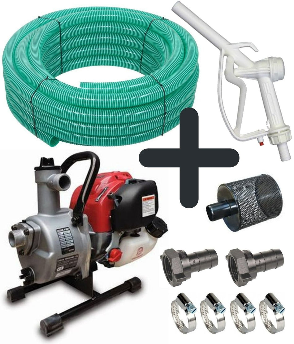 Ketta Calf 2900 milk pump kit Honda GX25 pump with 30 m x 25 mm (1 inch) hose and dispensing nozzle