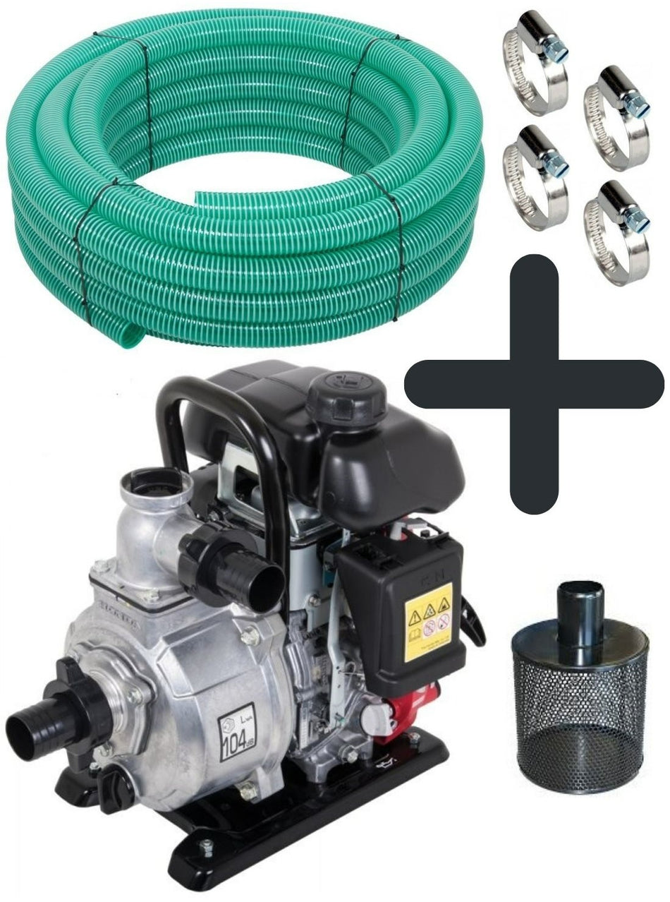 Honda WX15TU 1-1/2 inch BSP(M) water pump with 30 m hose kit 272 lpm 37 m head