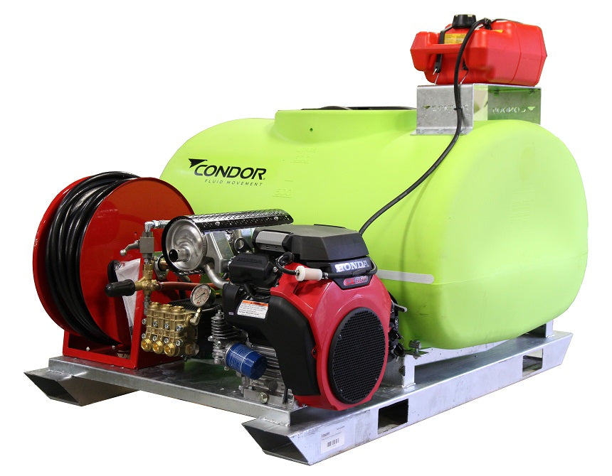 Ketta 1000 litre skid water blaster and drain jetter Honda GX690 22.2 hp (electric start) 250 bar (3600 psi) 30 lpm