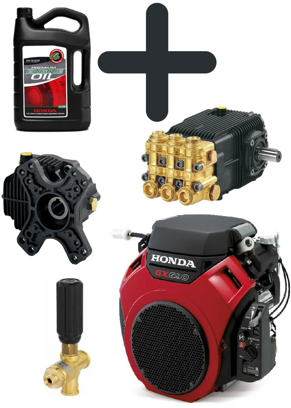 Build-Your-Own Annovi Reverberi XW water blaster pump kit with Honda GX690 engine 250 bar (3600 psi) 30 lpm