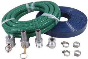 FoxHose 100 mm (4 inch) hose and camlock kit with 50 m x layflat hose and 5 m x SD hose