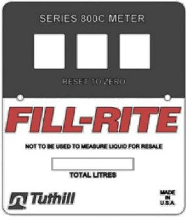 Fill Rite 800G0241 replacement face plate for 807CL1X418 litre counter flow meter