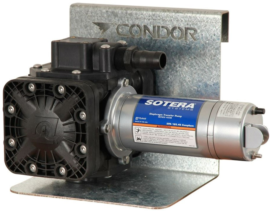 Sotera 12v Hytrel diaphragm pump for oil and diesel (with IBC tank bracket) 1 inch NPT(F) 49 lpm