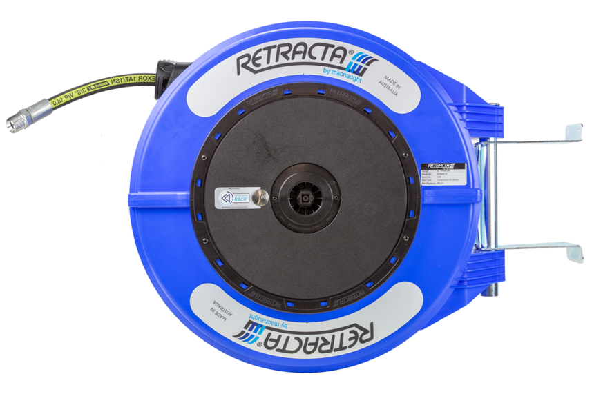 Retracta CW420B-01 R3 Blue cold water wash hose reel with 20 m x 13 mm (1/2 inch) hose and nozzle