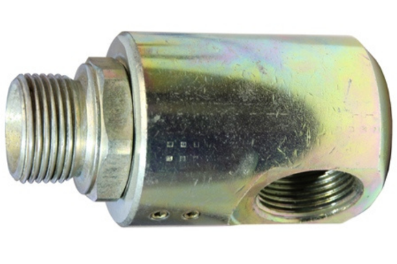 Sauro Rossi swivel joint elbow 1/2 inch BSP (M to F) zinc plated steel 360 bar (5220 psi)