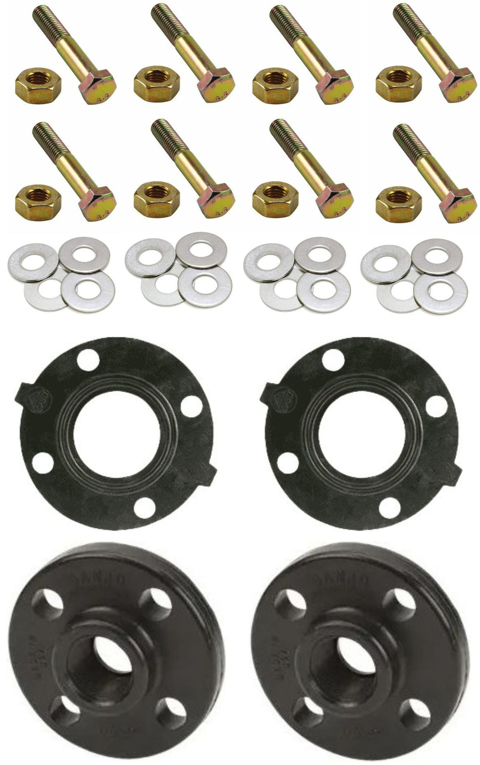 Banjo 1 inch NPT(F) ANSI flange kit with gaskets and mounting hardware