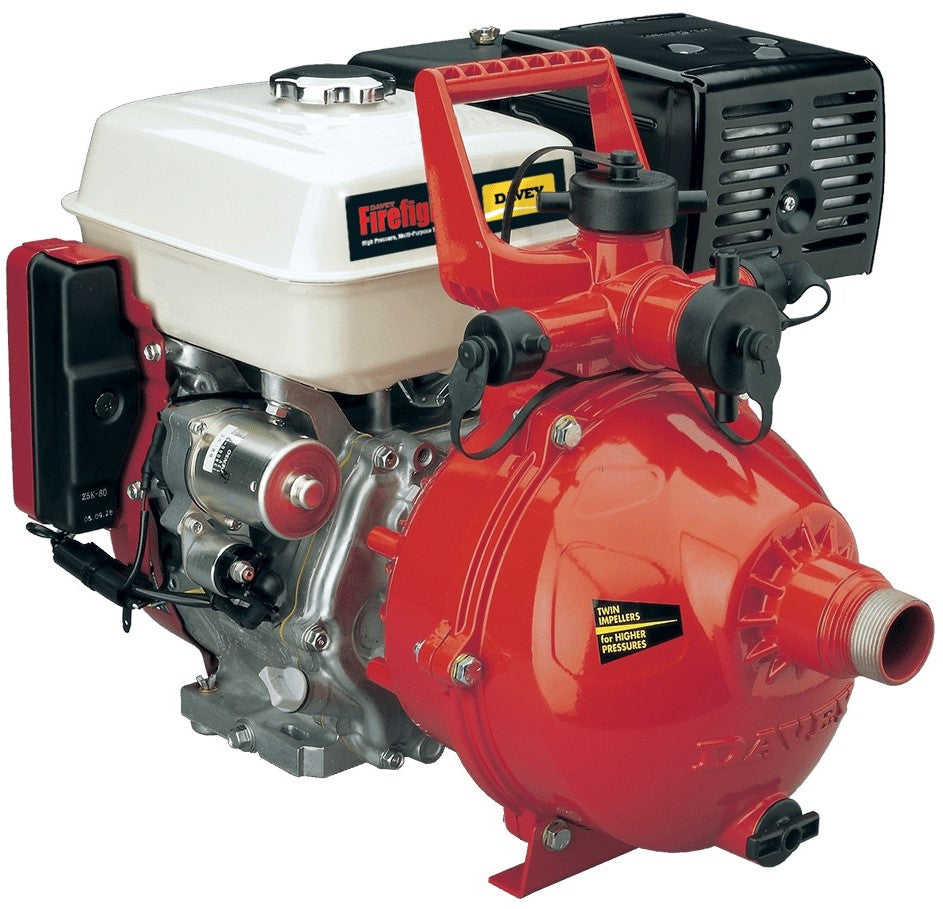 Davey 5265HE red twin impeller pump Honda GX200 5.8 hp (electric start) 400 lpm 106 m head