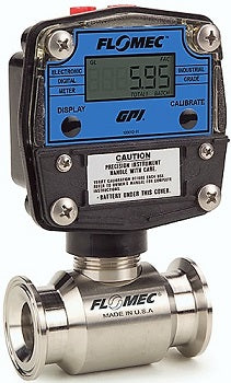 GPI Flomec GSCP 19 mm (3/4 inch) Tri-Clover high accuracy flow meter 8.7 to 87 lpm