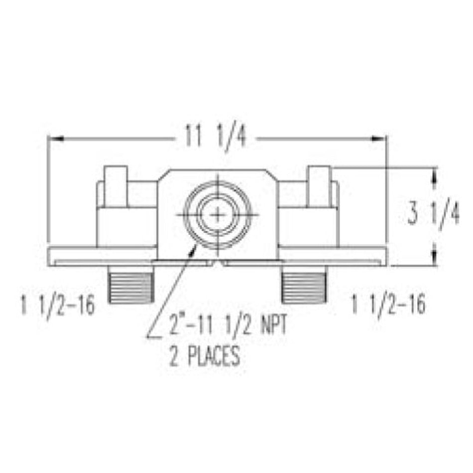 Cim-Tek 50028 2 inch NPT(F) aluminum double adaptor for 40 and 800 series filters