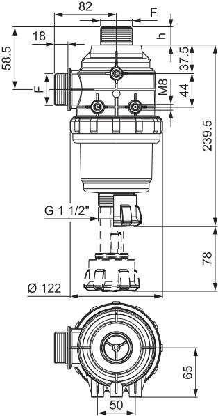 Arag 314 series 40 mm 1-1/2 inch BSP(M) line strainer suction filter